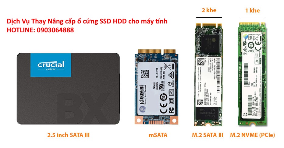 Thay Nâng cấp ổ cứng SSD HDD cho máy tính laptop PC